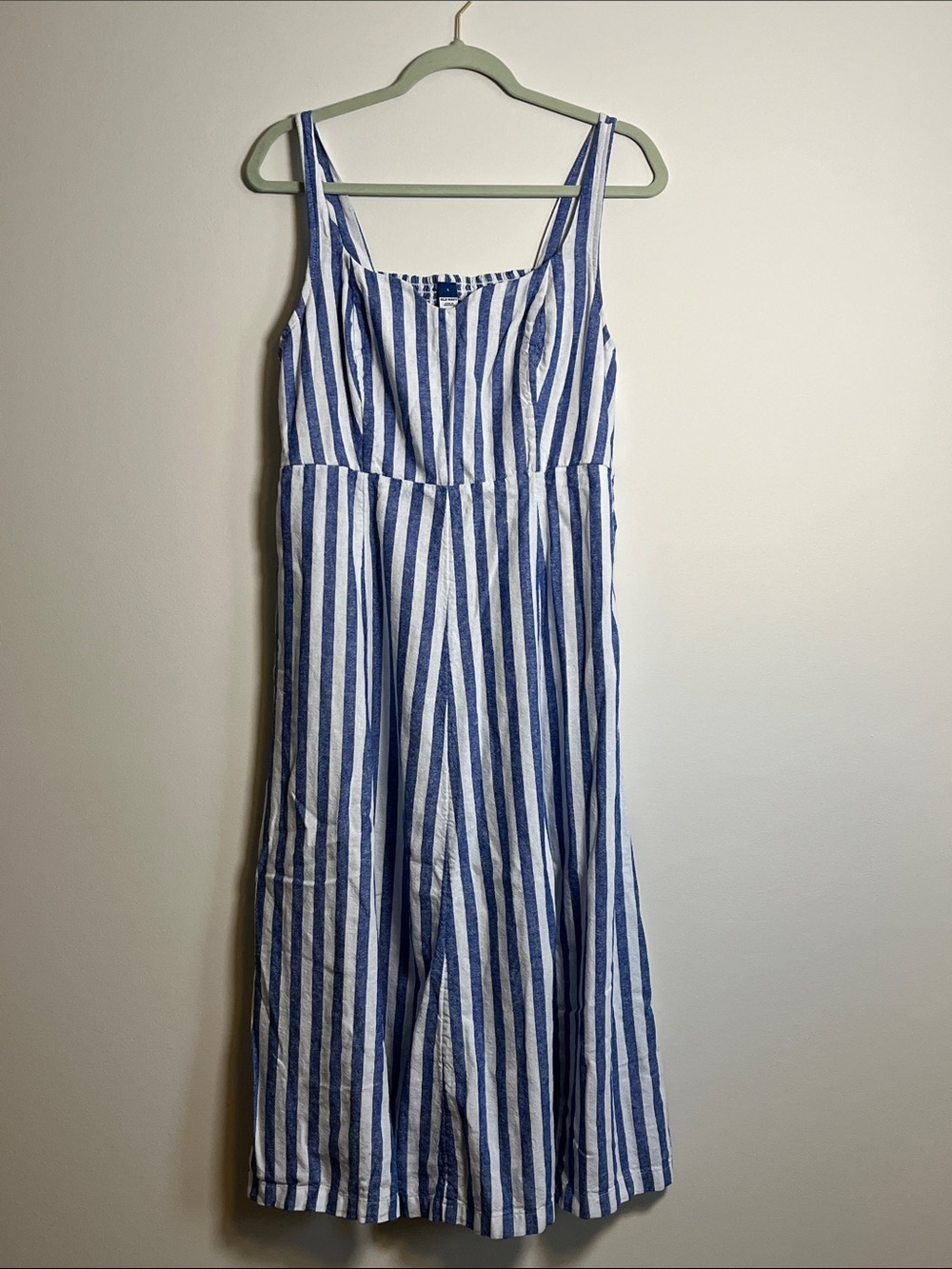 Blue & White Striped Sundress - Sleeveless Summer Dress - Old Navy Sz L